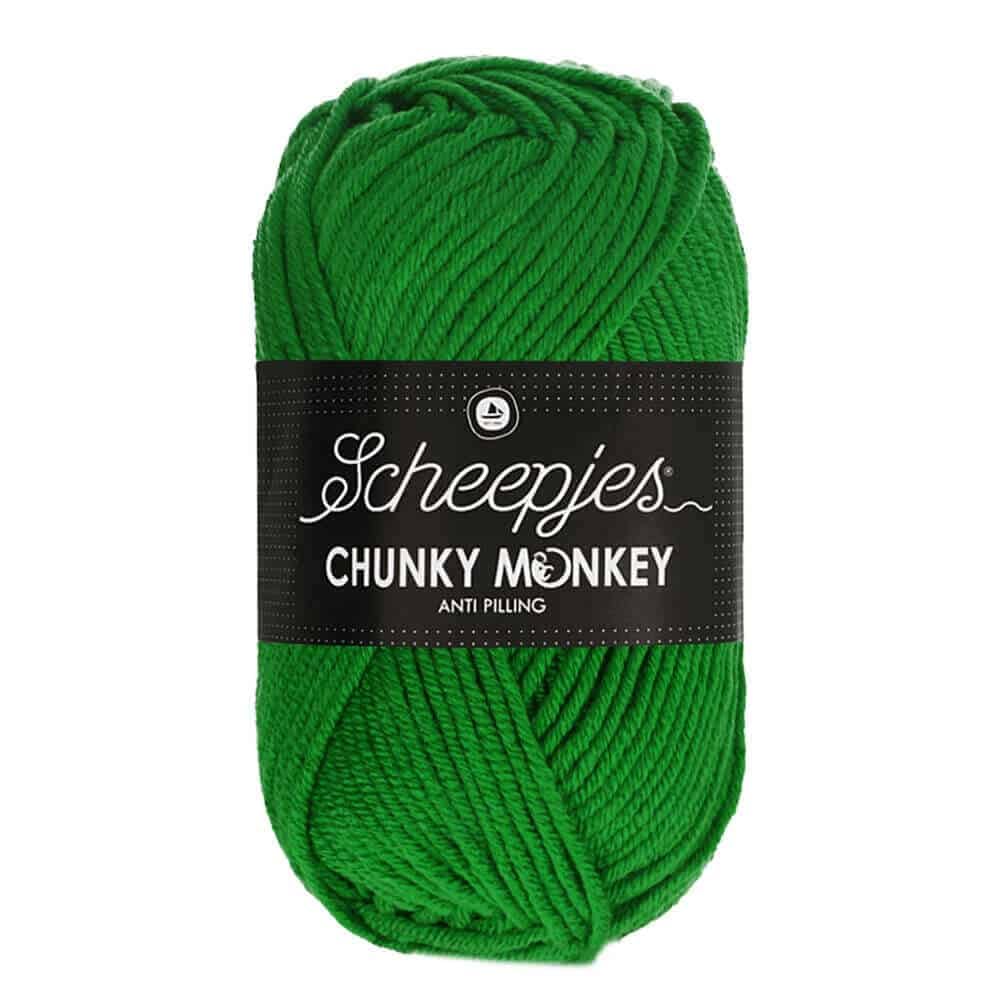 Scheepjes Chunky Monkey Aran Weight Yarn | 100g Ball | Anti-Pilling Acrylic | Soft & Hypoallergenic for Knitting and Crochet Blankets, Toys & Garments (2014 Emerald)