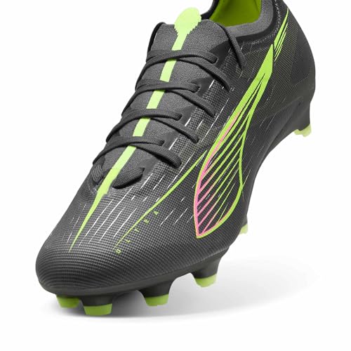 Image of PUMA Unisex-Adult Football Soccer Shoe, Matte Aged Silver Yellow Alert Blue Gray, 10 Women /8.5 Men