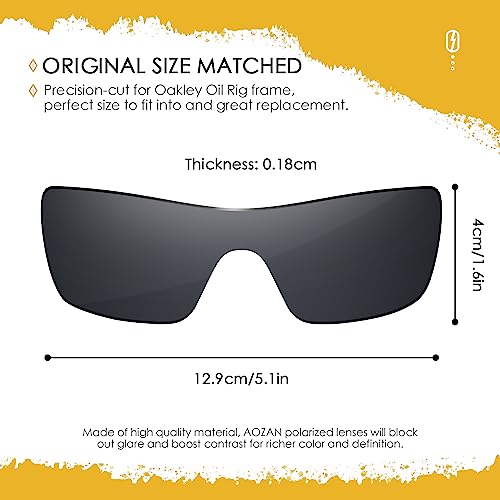 Image of ANSI Z87.1 Replacement Lenses Compatible with Oakley Oil Rig Sunglasses