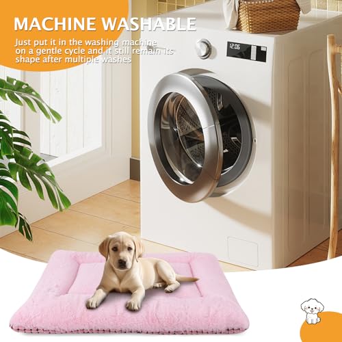 PET SPPTIES Hundebett Weiches und Warmes Matten Hundekissen Waschbarn kuschelig Umkehrbar Haustier Sofakissen PS085 (90X70 cm, Rosa)