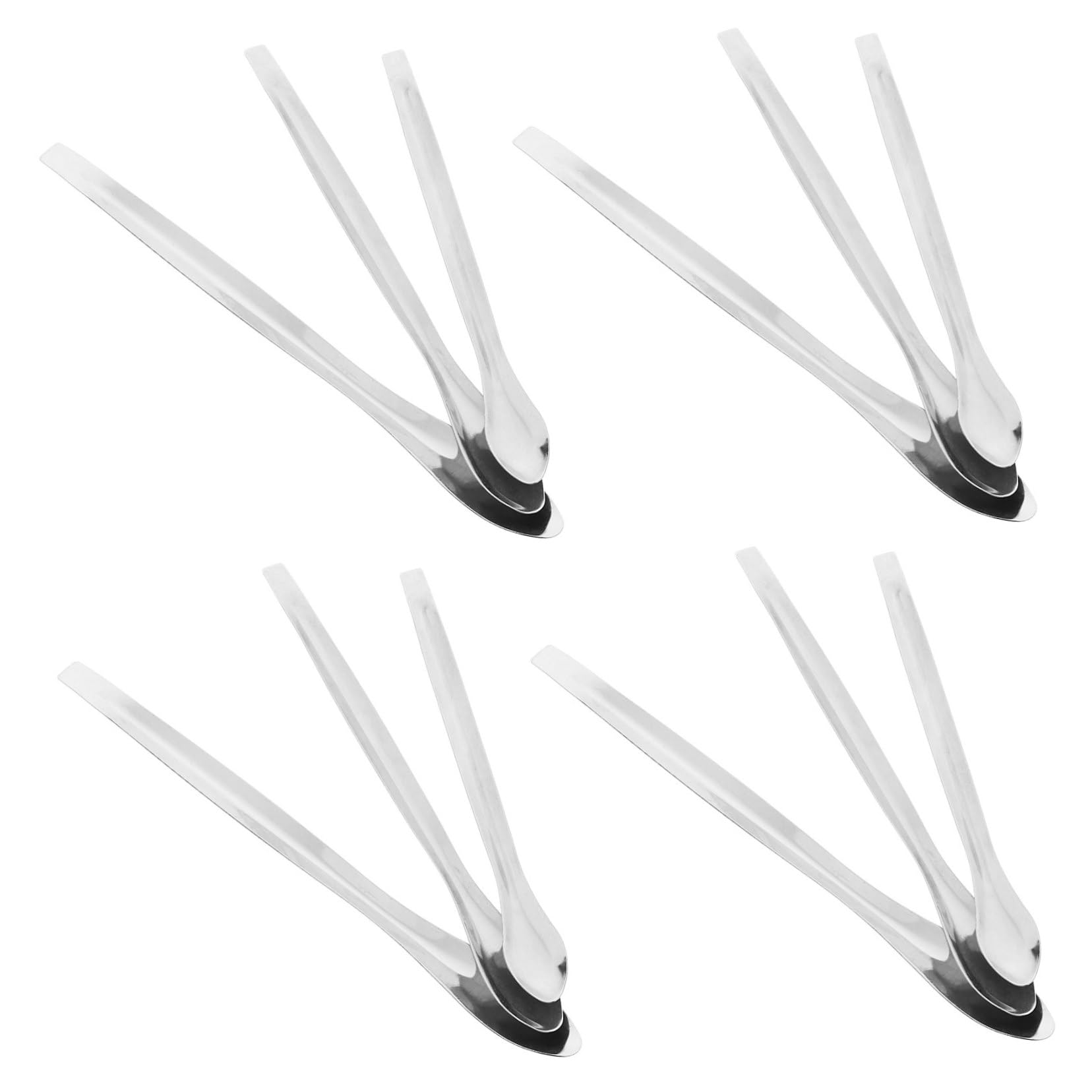 Cabilock 12pc Stainless Steel Lab Spoon Set Scoop Silverware Mixing Spatula Small Scoop Laboratory Sampling Spoon