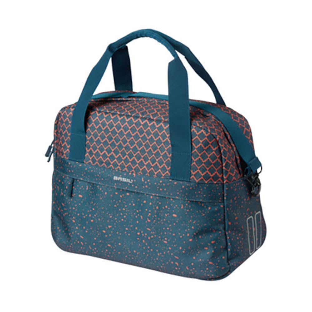 Basil Flair pojedyncza torba rowerowa – 18 l, zielona, wodoodporna, z plastikowych butelek pochodzących z recyklingu, idealna do noszenia na co dzień, 34 x 14 x 30 cm