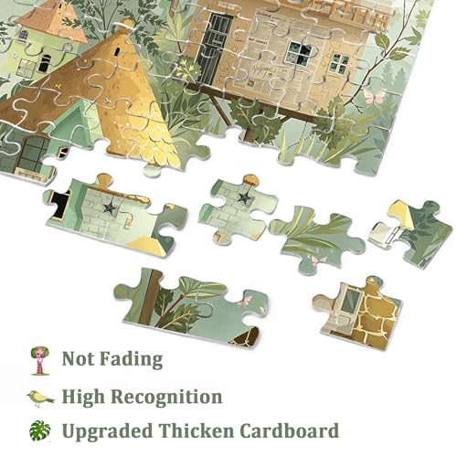 Puzzle Fantasy Treehouse para Adultos 1000 Piezas, Rompecabezas de Madera con Tema Floral y Plantas miniatura 4