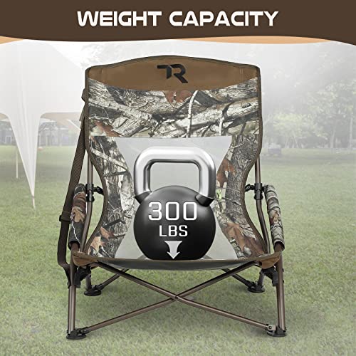 Tr Low Camping Chair,Low Lawn Chairs For Concerts Lightweight Heavy Duty,Low Chair With Carry Bag For Outdoor Camping Travel Turkey Hunting (Camo) #TOP4