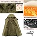 SwissWell Winterjacke Herren Warme Winddichter Fleecejacke mit Abnehmbarer Kapuze und Mehreren Taschen Jacke mit Dickem Fleecefutter Reißverschluss für Wandern Klettern Camping,Khaki,XL