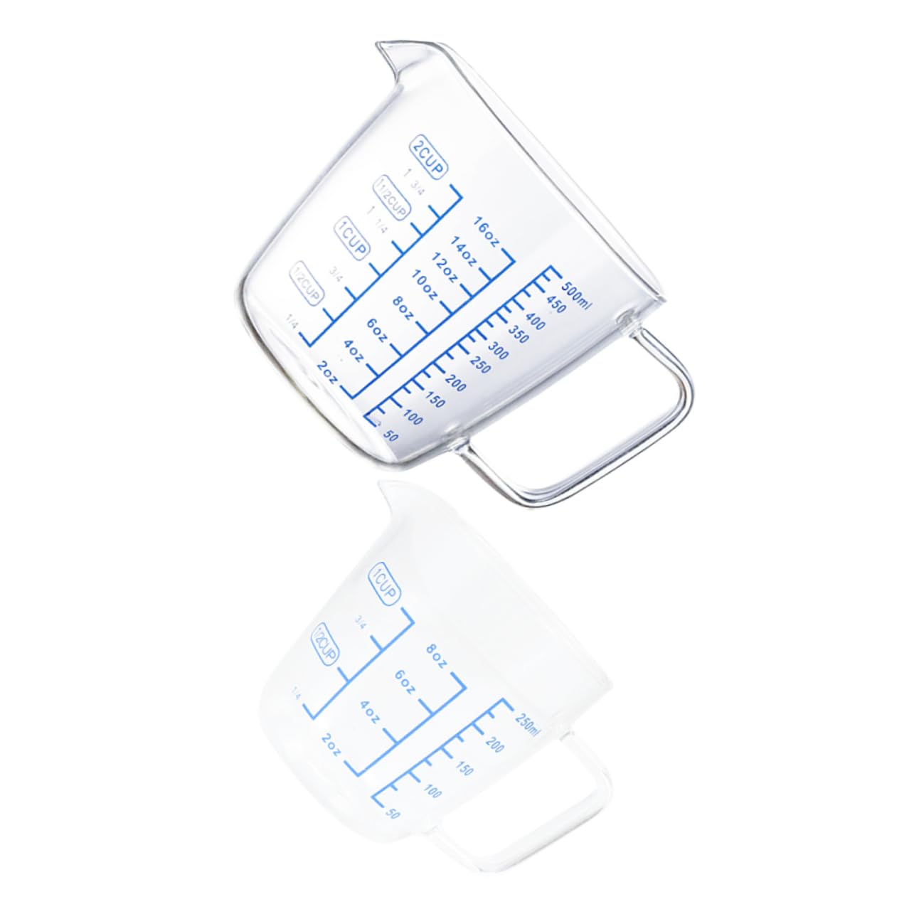 2 Piezas Tazas Medidoras De Vidrio Resistentes Al Desgaste Para Hornear Marcas De Graduación Tazas Medidoras De Cocina Para Repostería y Panadería Para Mezclar y Medir Ingredientes