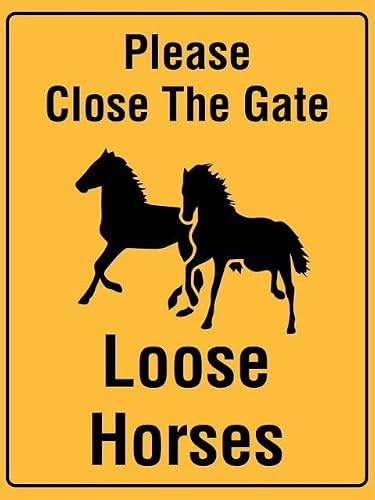 Xewazd A1641 8"X12" Sign - Please Close The Gate Loose Horses, Wall Decor For Home Kitchen Farm Garden Garage