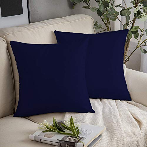 Image of YRM Bedding's Navy Blue 600-TC Oraganic Cotton 5-Piece Decorative Cushion Covers (20 inchx20 inch)