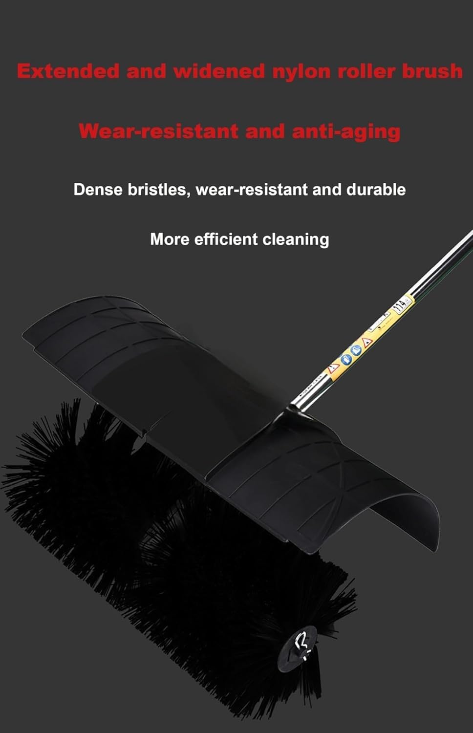 Balai à neige à essence 52 cc 2 temps, brosse en nylon portable pour allées, gazon et gazon artificiel