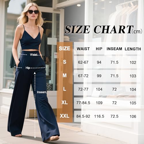 ACTINPUT Yogahose Damen Lang mit Taschen Jogginghose Damen Baggy Hohe Taille Sporthose Weites Bein Trainingshose Laufhosen (Schwarz,XL)