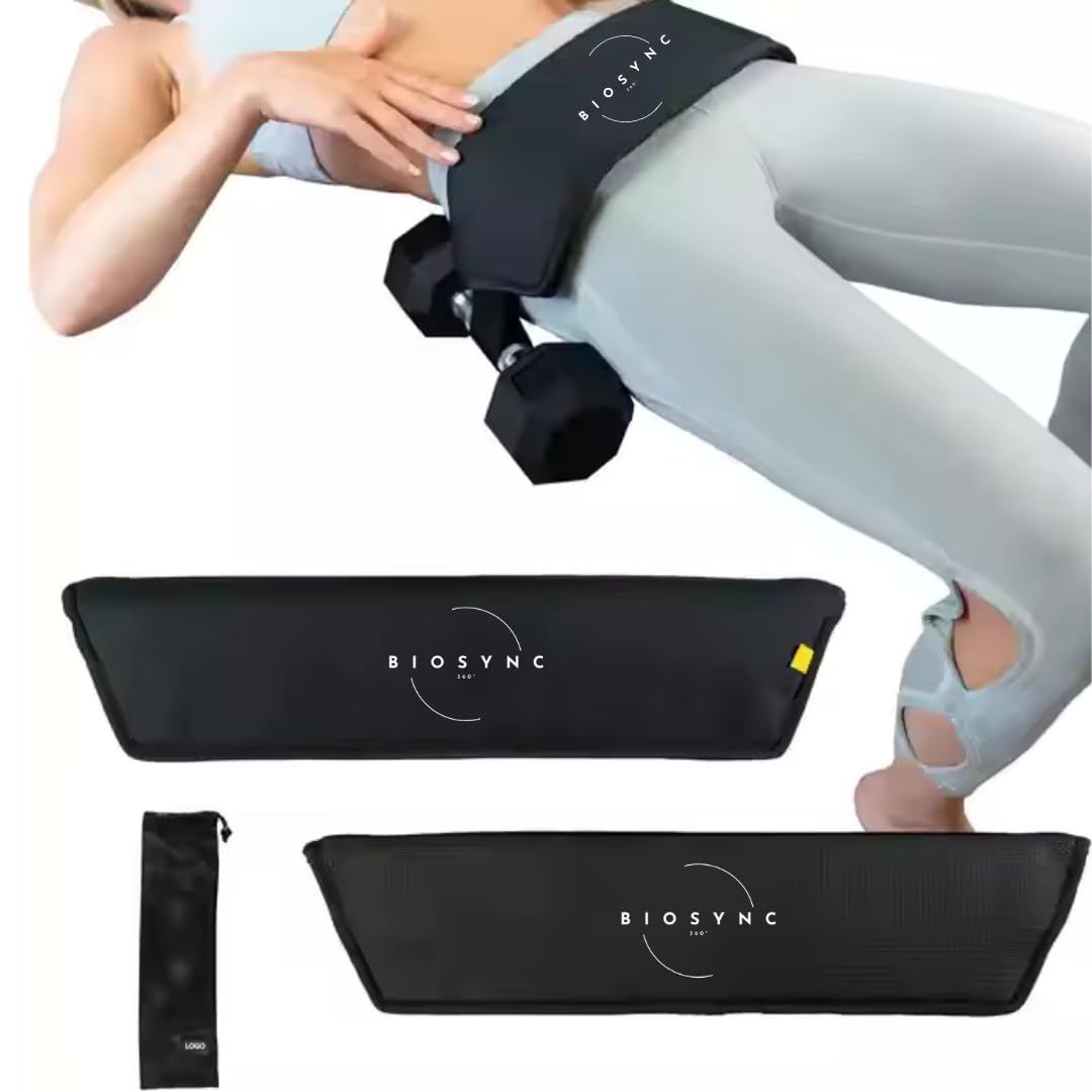 Hip Thrust Belt | 400lb max | Easy to Use | Dumbells | Glute Workout | Kettlebells | Bands | Straps | Leather | On the Go | BioSync360 | Exercise |