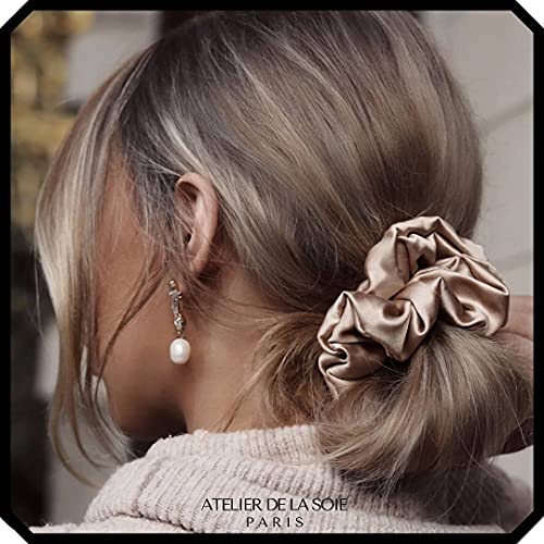 LilySilk - Set di 4 scrunchies di seta grandi e