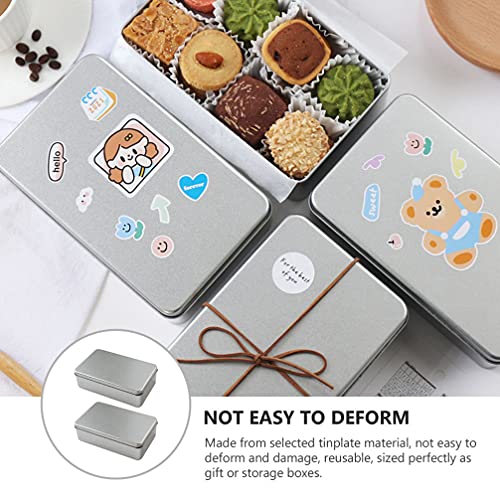 Cabilock 2 Pzas Lata de Té Latas de Metal Rectangulares Caja de Lata Vacía Café Especia Lata de Metal Frasco de Hierbas… - Imagen 8