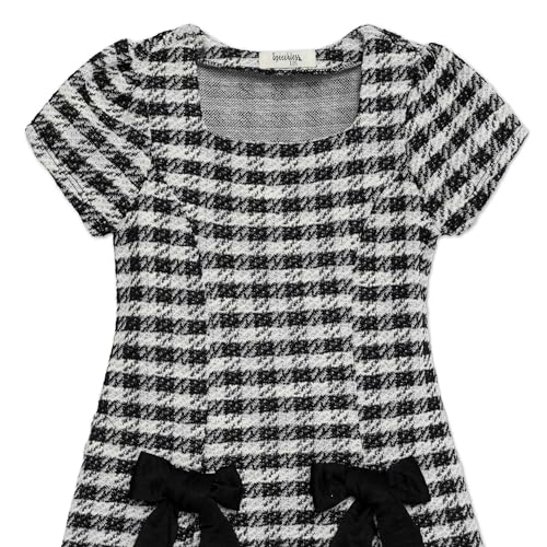 Speechless Girls' Bouclé Short Sleeve Fit an Flare Party Dress3