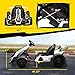Aosom 24V 7.5 MPH Electric Go Kart with Adjustable Seat, Drift Kart Battery Powered Ride on Toy Outdoor with Dual 150W Motors, Slow Start, Music, Honking Horn, Lights, for 6-12 Years Old, White