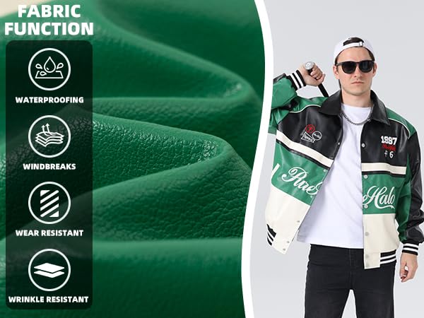 Image of Unisex Racing Jacket for Women Leather Jacket Women Oversized Trendy Streetwear