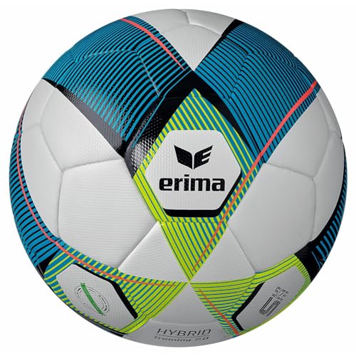 Erima Unisex – Erwachsene HYBRID Training 2.0 Fußball (7192402), Mykonos Blue/Lime, 5