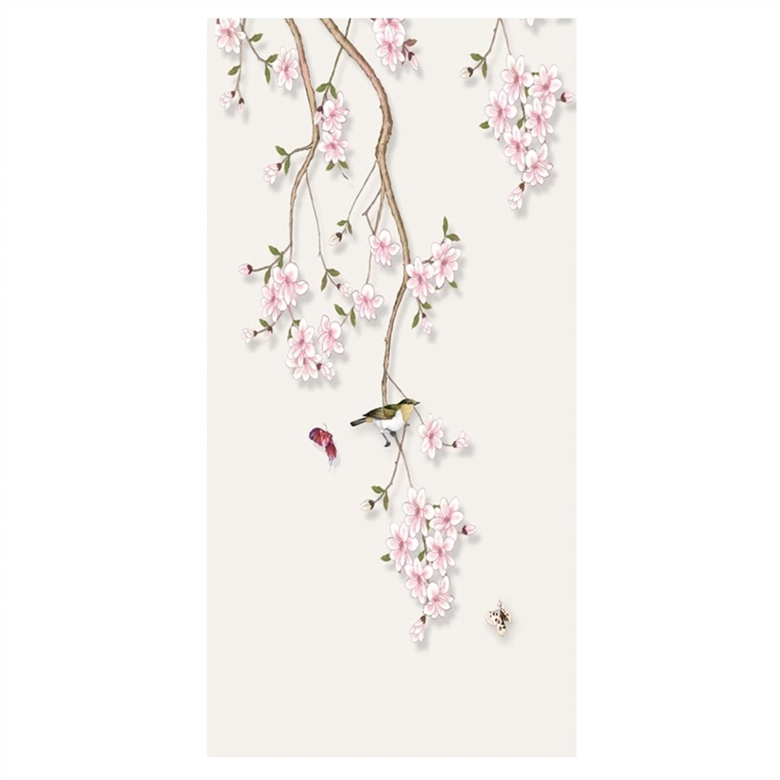 Glass Window Film Decorative Windows Film Privacy Flowers Birds Stained Glass Window Stickers No Glue Static Cling Frosted(90x200cm)