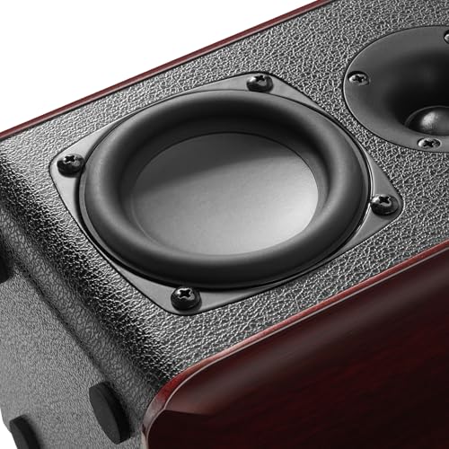 Image of Saiyin Passive Bookshelf Speakers with 3.5 inch Woofer,Home Desktop Stereo Speakers,Amplifier or Receiver Required,Passive Surround, Front Speakers for PC /Gaming /Turntable,4 Ohms,Wall Mountable