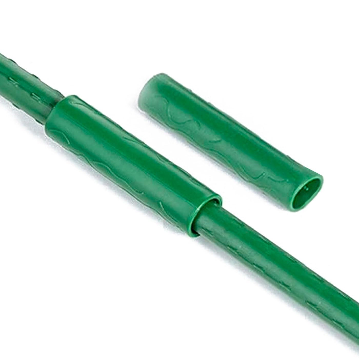 Tradineur Lot de 50 rallonges pour tuteurs de 20 mm en plastique Motif gaufré Vert (5 Pack de 10)