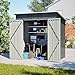 Geräteschuppen Metall 170x121x182 cm, 3,74 m³ Gerätehaus mit Pultdach, Fundament und Drehtüren, Wetterfester Gartenschuppen für Fahrrad & Gartengeräte, Grau