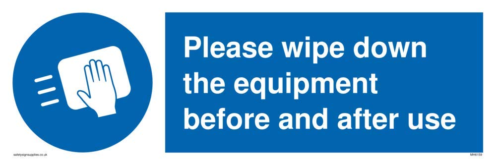 Please wipe down the equipment before and after use