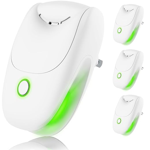 Plug In Negative Ion Air Purifier – 4Pack Quiet Two-speed Adjustment Air Ionizers, Mini Air Fresheners for Home, Bedroom, Office, Kitchen, Portable Odor Eliminator for Smoke, Dust, Pet Smell