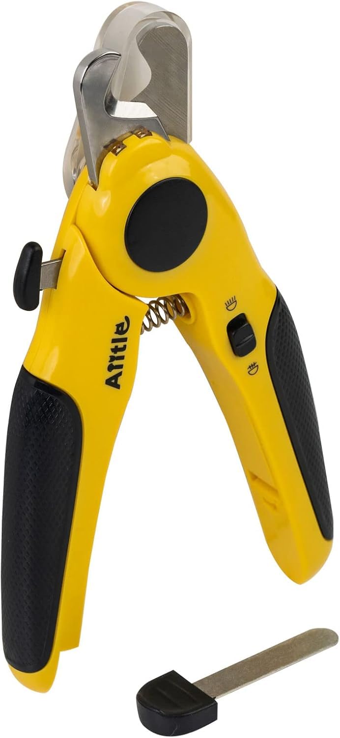 RvPaws Dog & Cat Pets Nail Clippers and Trimmers - with Two Super Bright LED Lights, Razor Sharp Blade, Free Nail File, Transprent Nail Trapper - for Safe, Professional at Home Grooming, Yellow-image-10