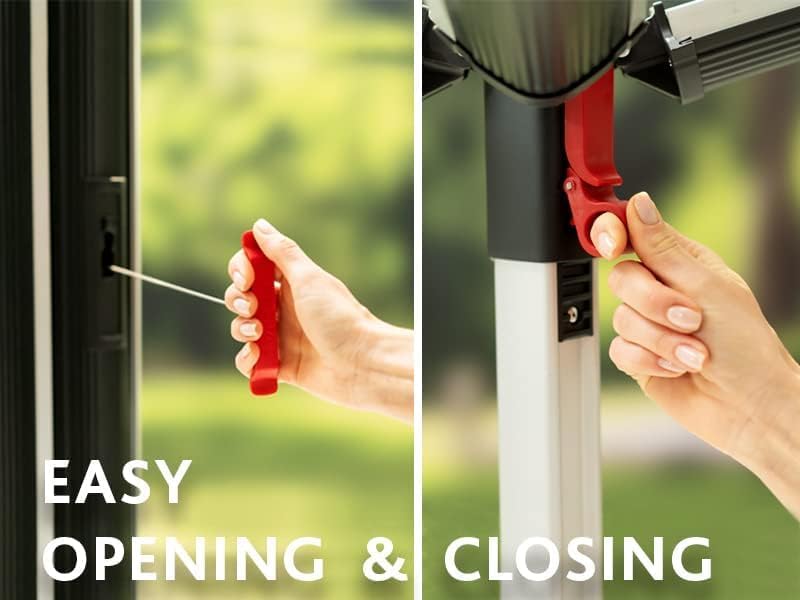 Vileda Sun-Rise Premium Wäschespinne -50 m Leinenlänge|Kompakte & stabile Wäschespinne für Garten & Terrasse|Patentiertes Spannsystem, wetterfest & platzsparend, Höhe 1,67–1,82 m | Eco-Verpackung – Bild 5