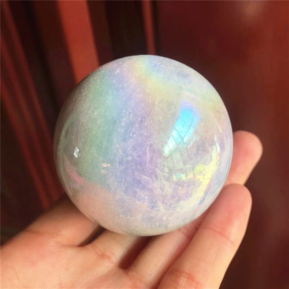 IDUTQUMW Natural Magic Natural Polished Gemstone Spheres Angel Aura Celestite Crystal Ball for Feng Shui
