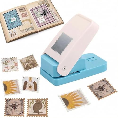 Postage Stamp Puncher 1 inch Square Paper Punches Lever Action Stamp Punch for Paper Crafting Scrapbooking DIY Card Making Arts Crafts Supplies