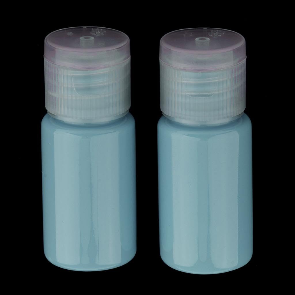 2x10 Envases de PET para Desmaquillante Líquido, Botellas de Champú de Viaje de 10 Ml, Azul Claro, 6 piezas