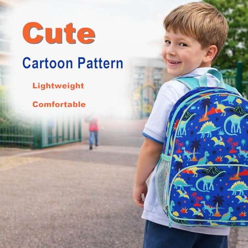 Image of Toddler Backpack Boys Girls 3-6: Dinosaur Backpack for Preschool Kindergarten, Kids Travel Overnight Bag