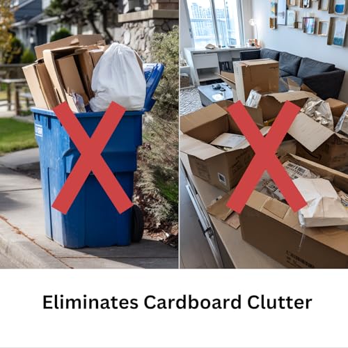 Image of Box Caddy Cardboard Recycling Organizer. Store & Carry boxes. (2-Pk White) | Eliminates Cardboard Clutter. High Capacity, Durable, Indoor /Outdoor. Home and Business use.