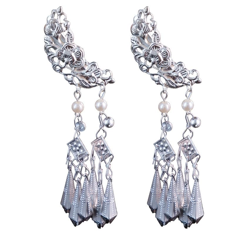 Hanfu Hair Accessories Chinese Decorative Hair Clips, Silver, 1 Pair image 2