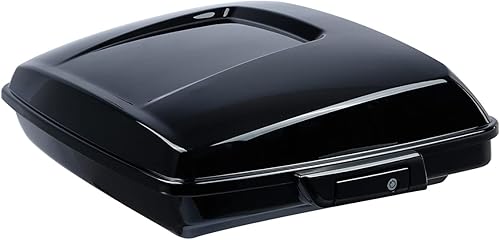 Miniatura 2 de XMT-MOTO Tronco de viaje negro vívido + almohadilla de respaldo + estante de montaje para maletero de Harley Touring modelos Road King Road Glide