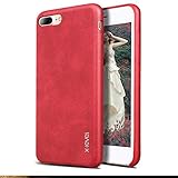 iPhone 7 Plus Case, iPhone 8 Plus Case, X-Level Premium PU Leather Case [Vintage Series] Slim Fit Lightweight Soft Back Protective Cover for iPhone 7 Plus(2016)/iPhone 8 Plus(2017) 5.5'' (Red)