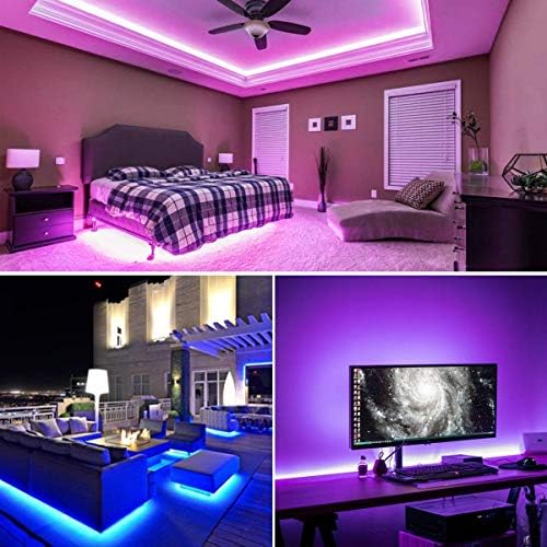 aijiaer Battery Powered Led Strip Lights, 5050 2M/6.6FT, Waterproof Flexible Color Changing RGB LED Light Strip, 60 LEDs 5V Battery-powered with RF Controller