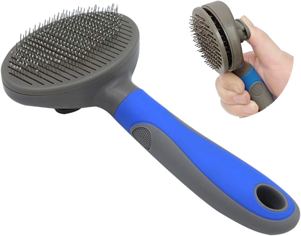Giravic Self Cleaning Slicker Brush for Dogs and Cats, Pet Grooming Tool, Removes Undercoat, Shedding Mats and Tangled Hair, Dander,…