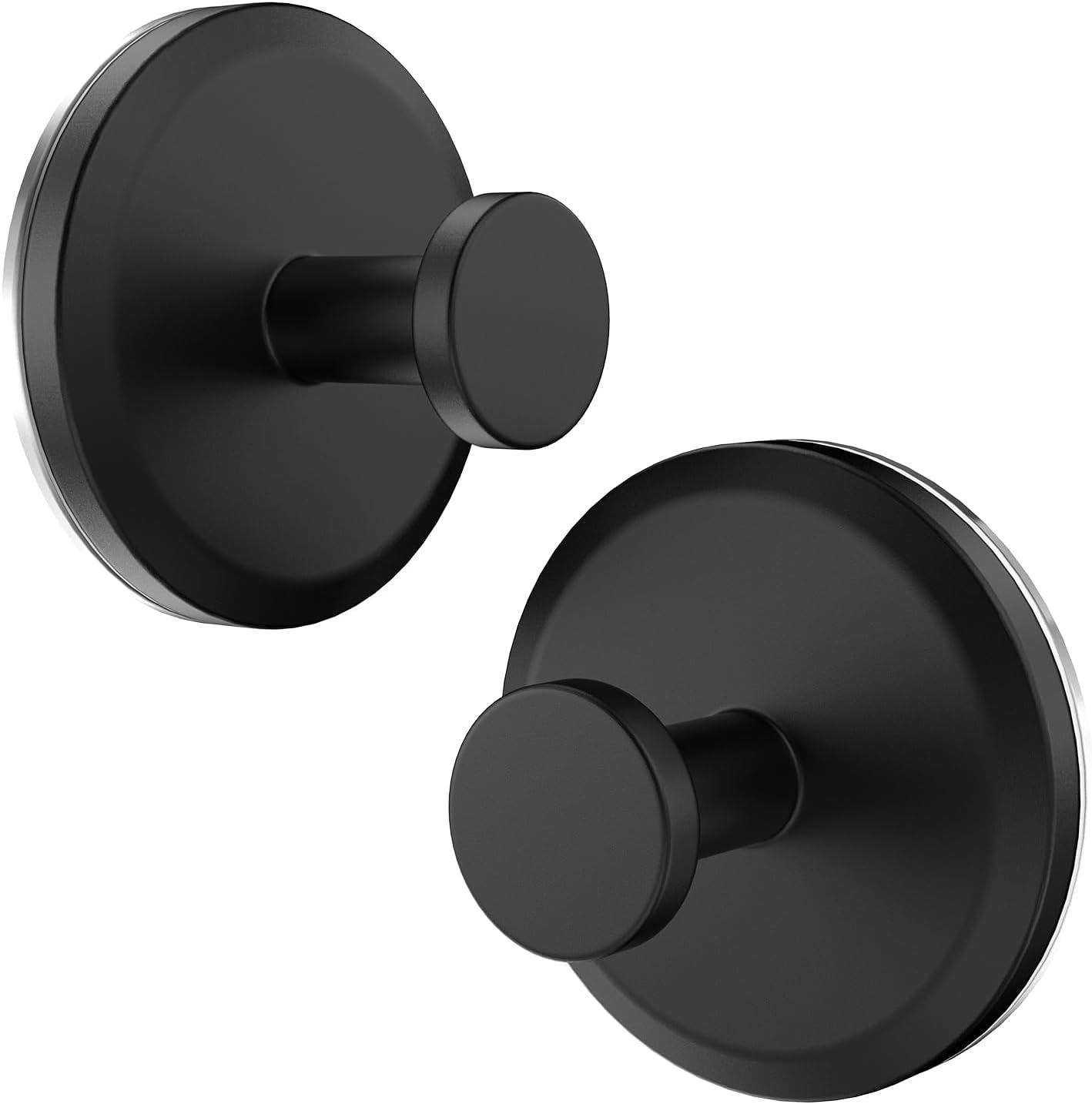 2 ganchos de ventosa negro mate para baño, ganchos para toallas de cocina, soporte de gancho de ducha, cuelga hasta 15 libras, se monta en azulejos lisos, puertas de vidrio y paredes de ducha