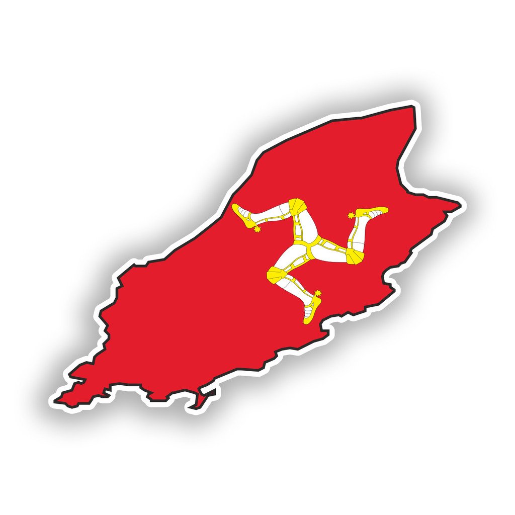 Destinationvinyl Multi 2 X 15Cm/150Mm Isle Of Man Flag Vinyl Stickers Travel Luggage #7832
