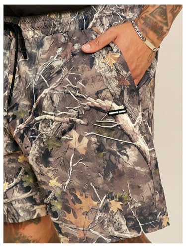 Men's Big and Tall Camo Shorts Drawstring Waist Wide Leg Casual Summer Shorts with Pockets3