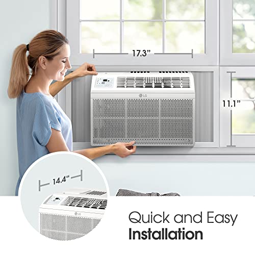 Lg 5800 Btu Window Air Conditioners [2023 New] Remote Control Ultra-Quite Compact-Size Washable Filter Multi-Speed Fan Cools 260 Sq.ft. Small Room Ac Unit Air Conditioner Easy Install White Lw6023R #TOP1