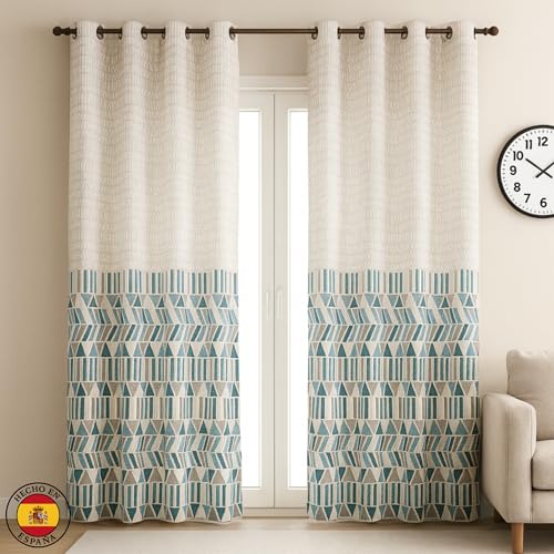 Siflomaty Cortinas Opacas Salón y Dormitorio 150x260 cm (1 Pieza) | Bloqueo 70% de luz | Algodón Premium De Alto Gramaje | Reduce Luz y Aporta Privacidad | Diseño Exclusivo Hecho en España