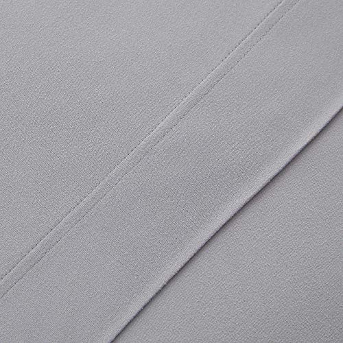 Image of Sweet Home Collection Jersey Knit Microfiber Bed Sheet Set - Premium Soft & Breathable Stretch Deep Pocket Knitted Jersey Sheet Set - Full, Silver
