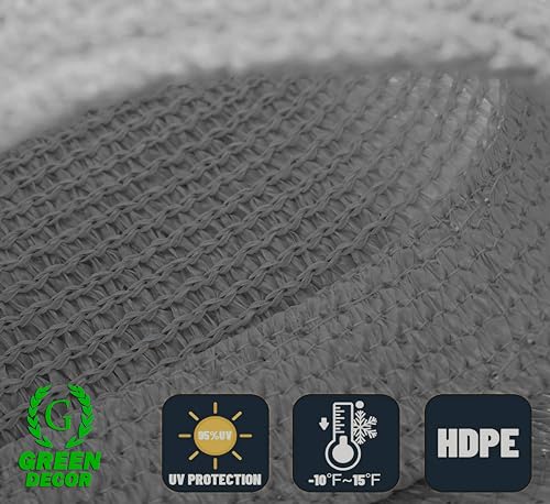 Image of HDPE Fabric Self Fold with SS Eyelet Sun Shade Sails 85-90% Protection from Sun & UV Rays Ideal for CarParking,Outdoor Garden,Balcony,Tent(Grey Color, 9.5 X 16 Feet) Pack of 1 Pc