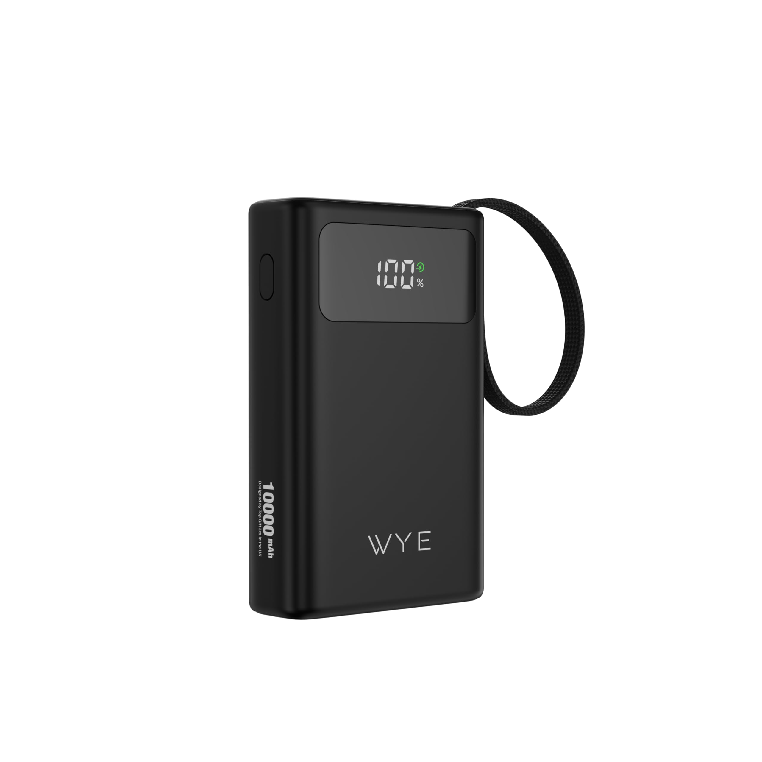 WYE Power Bank da 10000 mAh con cavi USB-C e 8 pin integrati, ricarica rapida PD da 30 W, display a LED, batteria portatile per iPhone, Samsung, Google Pixel, tablet e altro, nero