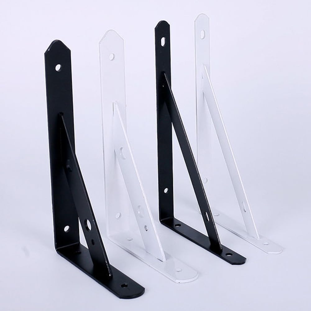 staffe per mensole, staffe triangolari per montaggio a parete, staffe per mensole ad angolo retto, supporto per impalcature, per soggiorno, camera da letto, libreria, bianco 250 x 150 mm (White 250x1
