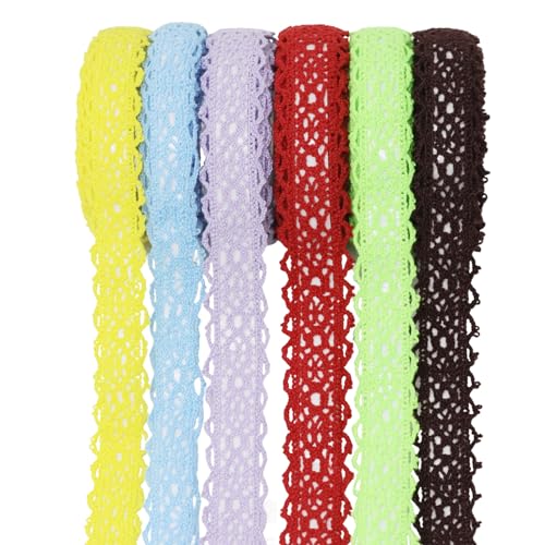 Cintas de encaje decorativas Honbay autoadhesivas de 6 colores para manualidades 2