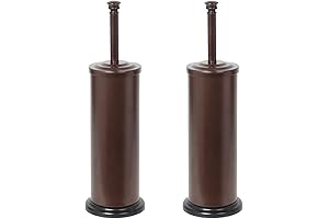 Stylish and Durable Bronze Toilet Bowl Cleaning Brush Set (2 Pack) for...